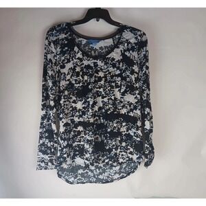 Simply Vera Vera Wang  Blouse Women's  Multicolor Floral Long Sleeve Size XL